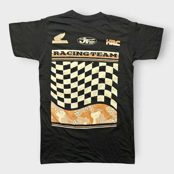 JT Racing USA Other - JT Racing Honda HRC Racing Team T-Shirt Black Graphic Camo Checkered Mens Small